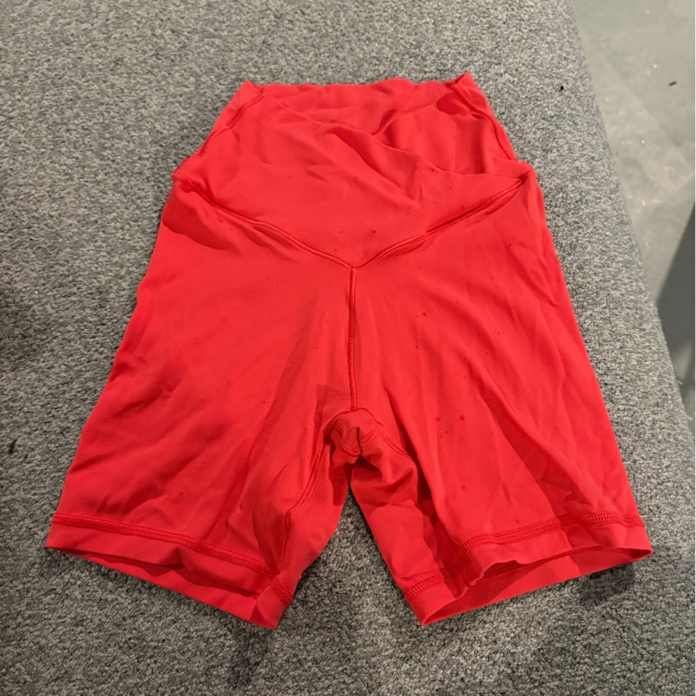 OFFLINE by aerie 5” crossover bike shorts in a vibrant red color